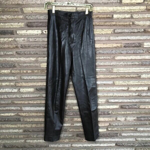 Saks Fifth Avenue Vintage Italian Brown Glove Soft Leather Pants Hi Rise Size 4